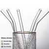 Reusable Glass Straw Set - 4PC Colorful Heat-Resistant Straws, 8-inch Smoothie Straws with Cleaning Brushes - Eco-Friendly Drink