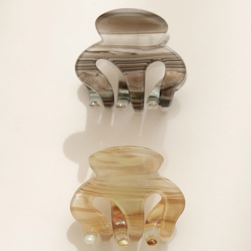 

J.Lauren Cellulose marble mini Hair Claw Clip H01312 Marble Khaki