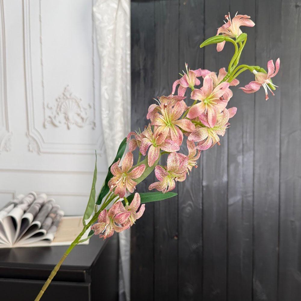 Floral Arrangement Fake Flowers DIY Flower Flower Bouquet Artificial Flame Lily Home Decoration розовый