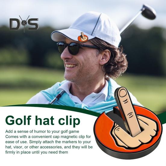 Golfballmarker mit Mittelfinger, mit magnetischem Hutclip, wasserdichtem Ballausrichtungswerkzeug, Golfzubehör für Golfliebhaber