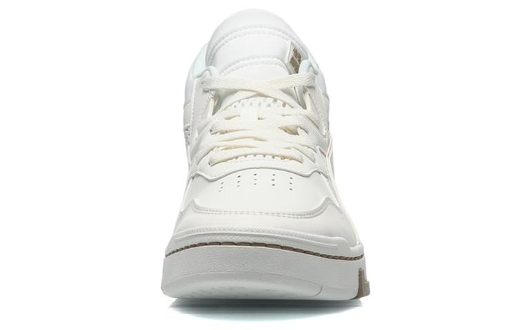 Li Ning Superwave Textile, Synthetic Leather Slip Resistant Abrasion Resistant Mid Top Skateboard Shoes Men's White AGCQ061-1