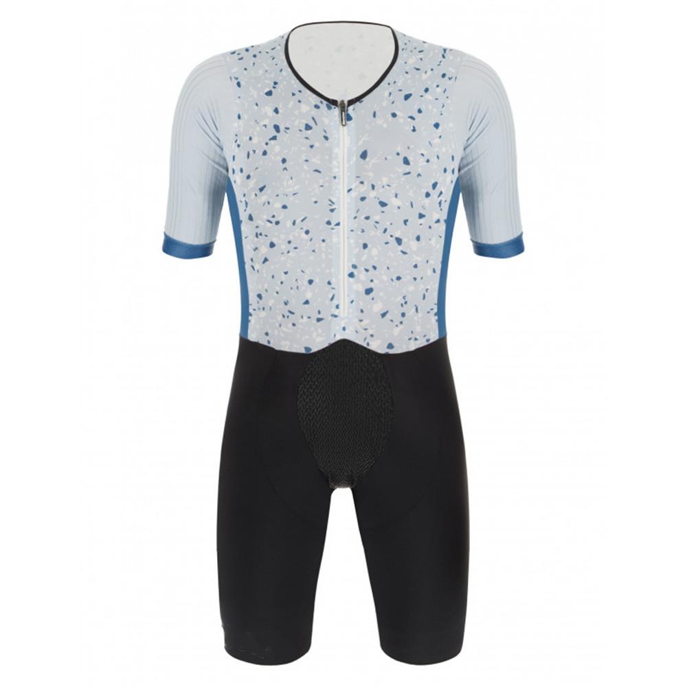 Professional Anti-UV Short Sleeves New Triathlon Printing Cycling Jerseys Suit Cycling Clothing Bib Shorts with Silicone Pad