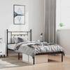 Vidaxl Metal Bed Frame with Headboard, Black, 100X200 Cm