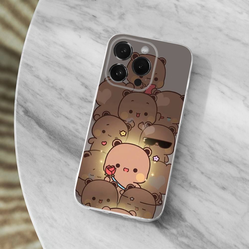 Süße B-BuBu D-DuDu Cartoon Handyhülle Für iPhone 16,15,14,13,12,11 Pro,Max,Plus,X,XS,XR,SE,Mini Transparent Weiche Hülle