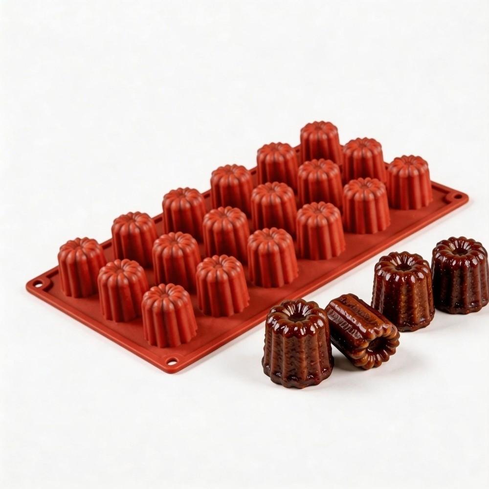 18/8/2 Cavity Bordelais Cake Moulds Heat-Resistant Non-Stick Mousse Cake Mold Reusable Food-Grade Silicone