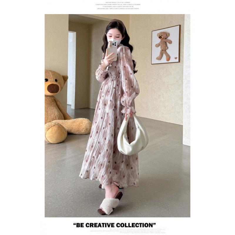 Summer 2026 Floral Long Sleeve Maternity Dress - Sweet & Fashionable Medium