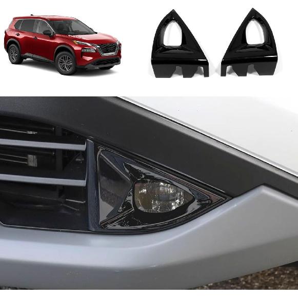 

Накладки на противотуманные фары, совместимые с Nissan Rogue 2021 2022 2023 2024 2025 2026, рамка противотуманной фары, декоративная накладка, сменные внешние автомобильные аксессуары, ABS чёрный