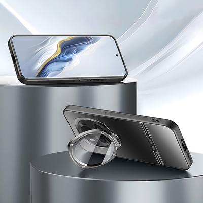 For Honor Magic6 Pro 5G Matte Case Metal Lens Frame PC+TPU Phone Cover with Lens Film