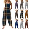Tuta Casual da Donna Senza Maniche con Stampa a Righe Gradiente in Cotone