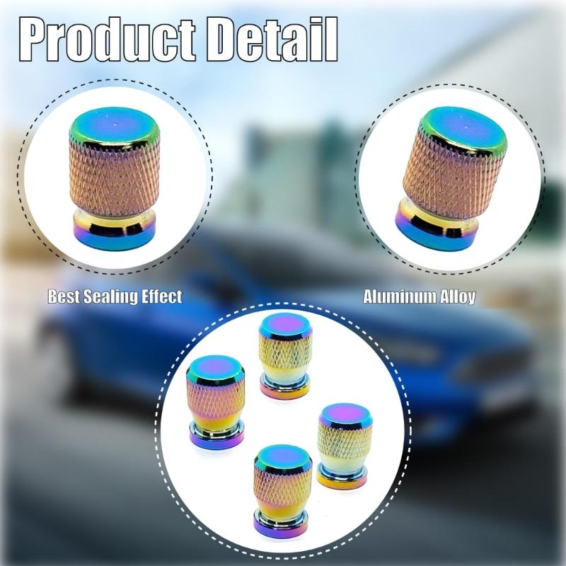 2pcs/4pcs Anodized Aluminum Tire Valves Stem Cap Cover Universal Fit for Cars SUVs Bikes Trucks Motorcycles Construction
