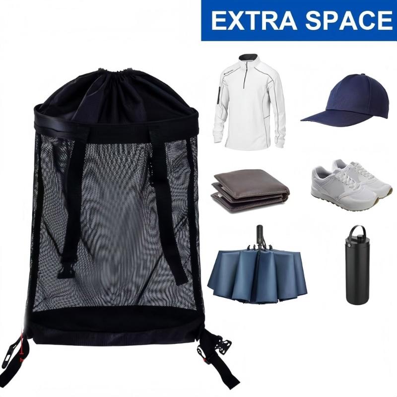 Portable Push Pull Golf Carts Bag Organizer Large Capacity Golf Ball Drawstring Pouch Grocery Shopping Mesh Bag