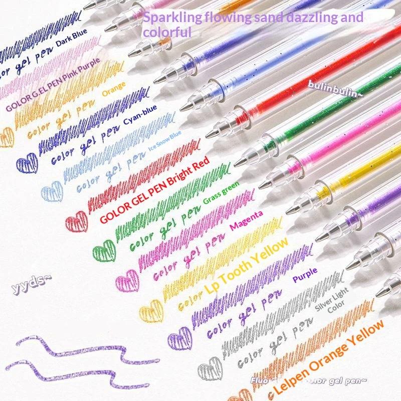 8/12/18/24Pcs Glitter Gel Pens With Shiny Sparkle Ink And Vibrant Colors Perfect For Journaling Drawing Diy Crafts School Use