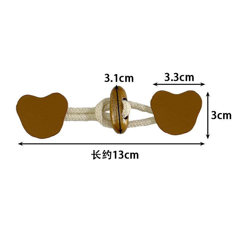 4Pairs Rope Leather Pair Button for Sewing Supplies Coat Sweater Cardigan Belt Buckle Handwork Clothing Decoration