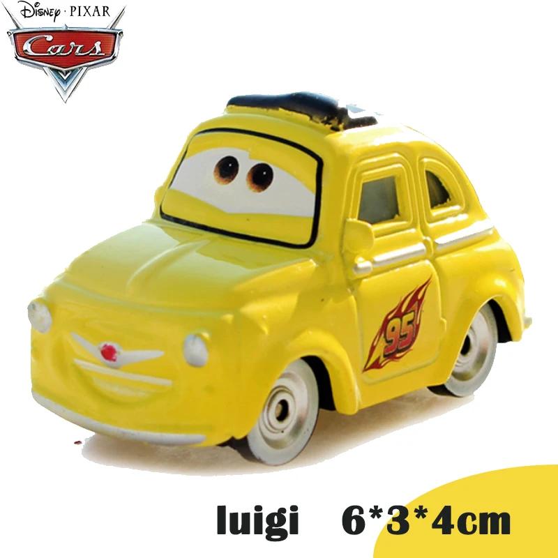 Disney Pixar Car 2 Lightning McQueen Finn McMissile Luigi Guido Sheriff Mater Flo 1:55 Die Cast Metal Alloy Children's Toy Car