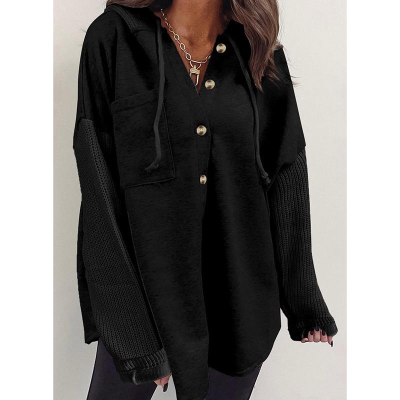 Women Autumn Cardigans Coats Ladies Single Breasted Long Sleeve Hooded Jackets Outerwear Tops