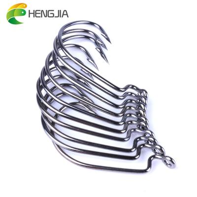 HENGJIA 50 Pezzi Misure Miste Pesca Verme Morbido Esca Amo Acciaio al Carbonio Alto Qualità Made in Giappone Amo da Pesca Ami per Esche
