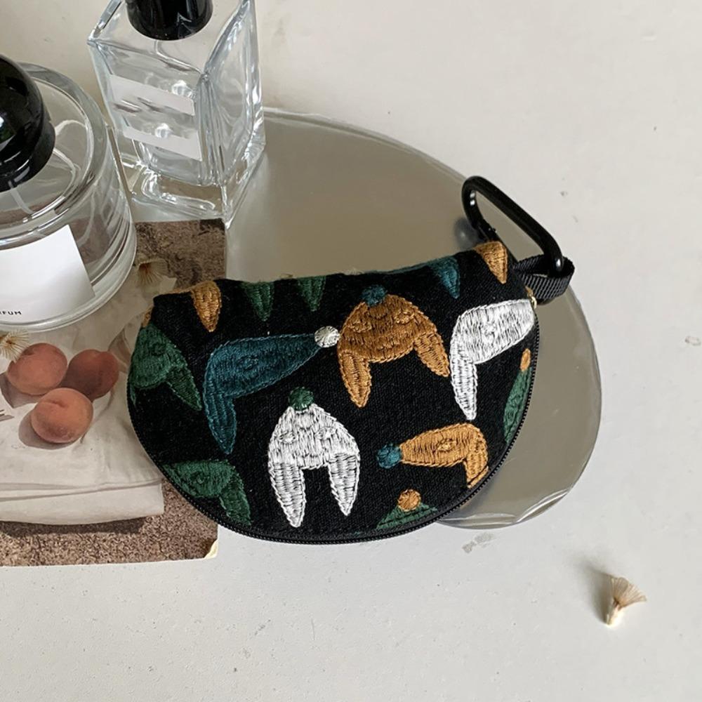 

Кошелек для монет в этническом стиле с цветочным узором, милая сумочка для наушников, простая вышитая сумка для хранения, сумка для ключей Style 5