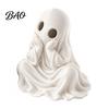 Unique Holiday Gift for Friends 3D Printed Halloween Ghost Figurine, Cute Chin-Resting Spooky Desk Decor, Modern Decor Shelf Funny Ornament Home Party