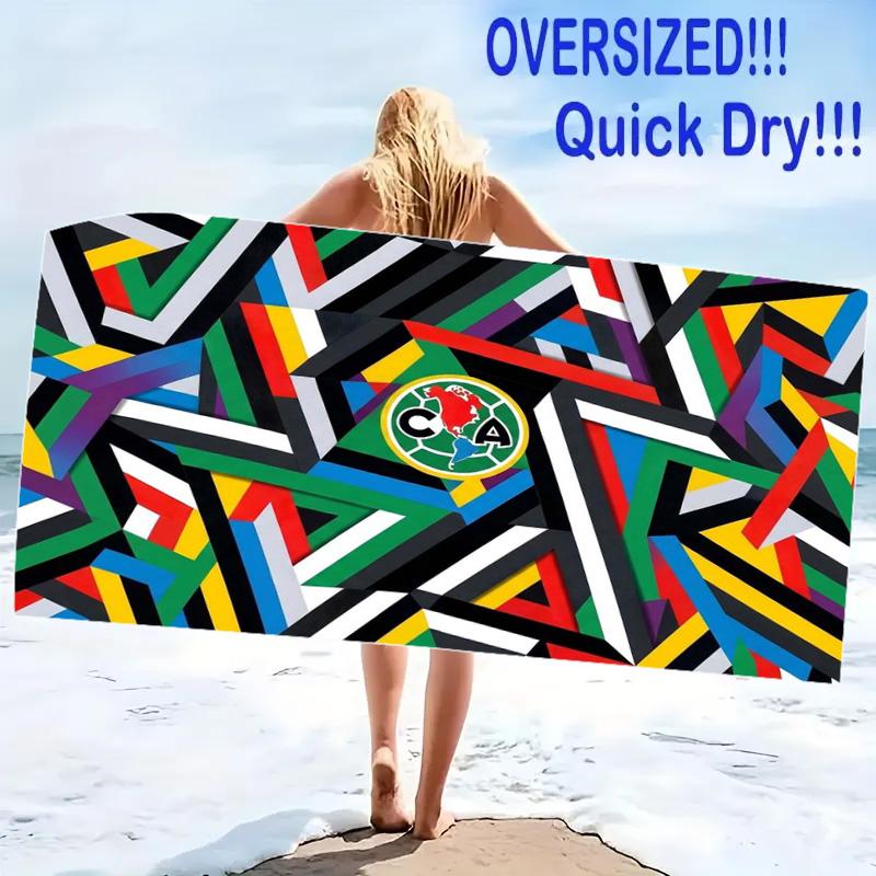 Club América Logo Print Beach Towel, Large Soft Quick Dry Towel for Beach Camping Swimming