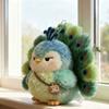 Cute Style Peacock Plush Toy Green Peacock Peacock Bag Charm Bag Accessories  Handbag Decoration