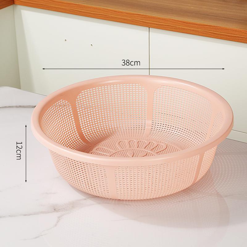 Large Size Plastic Drain Basket Kitchen Vegetable Washing Basket Hollow Out Fruit Basket Round Sieve Rice Cleaning Basket