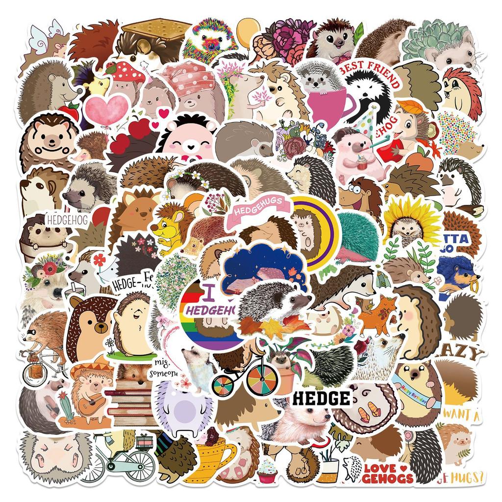 100 Cartoon Animal Hedgehog Graffiti Stickers Can Decorate Suitcase Notebook Waterproof Stickers