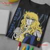 Retro Anime T Shirt Kawaii Lady Oscar Waifu Rose of Versailles Top Vintage Washed Fashion Graphic Soft Stretched Slightly