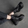 Johnature Versatile Retro Short Boots Thick Sole Genuine Leather Boots Comfortable Women's Shoes
