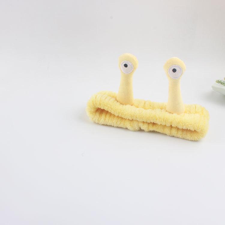 Korean Cute Snail Plush Headband - Creative Cartoon Hair Tie for Face Washing