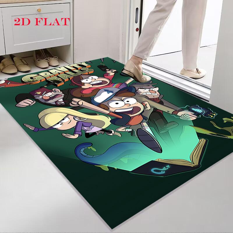 Cute Gravity Falls Carpet Rug for Living Room Bedroom Home Sofa Decoration,Kids play Nonslip Floor Mat