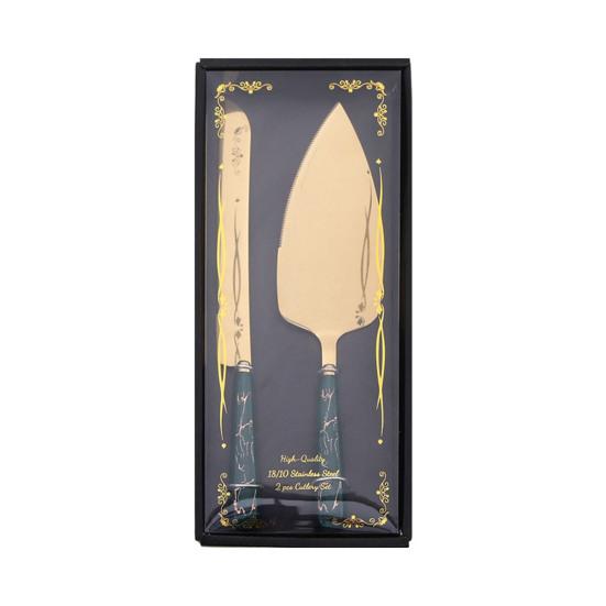 Butter Knife And Spatula Set with Ceramic Handle Stainless Steel Baking Turner for Butter Pizza Pastry Non-Stick Cake Cutter And Butter Spreader