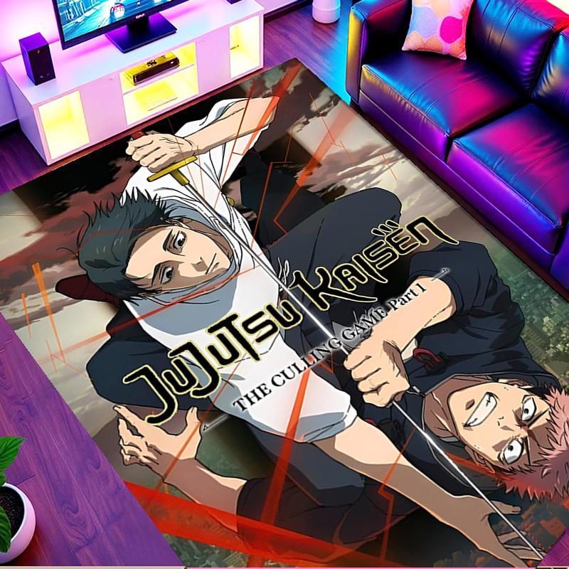 Jujutsu Kaisen Print Rug, Washable Floor Carpet, For Entryway Dorm Laundry Room Office Study, Home Decor Birthday Christmas Gift