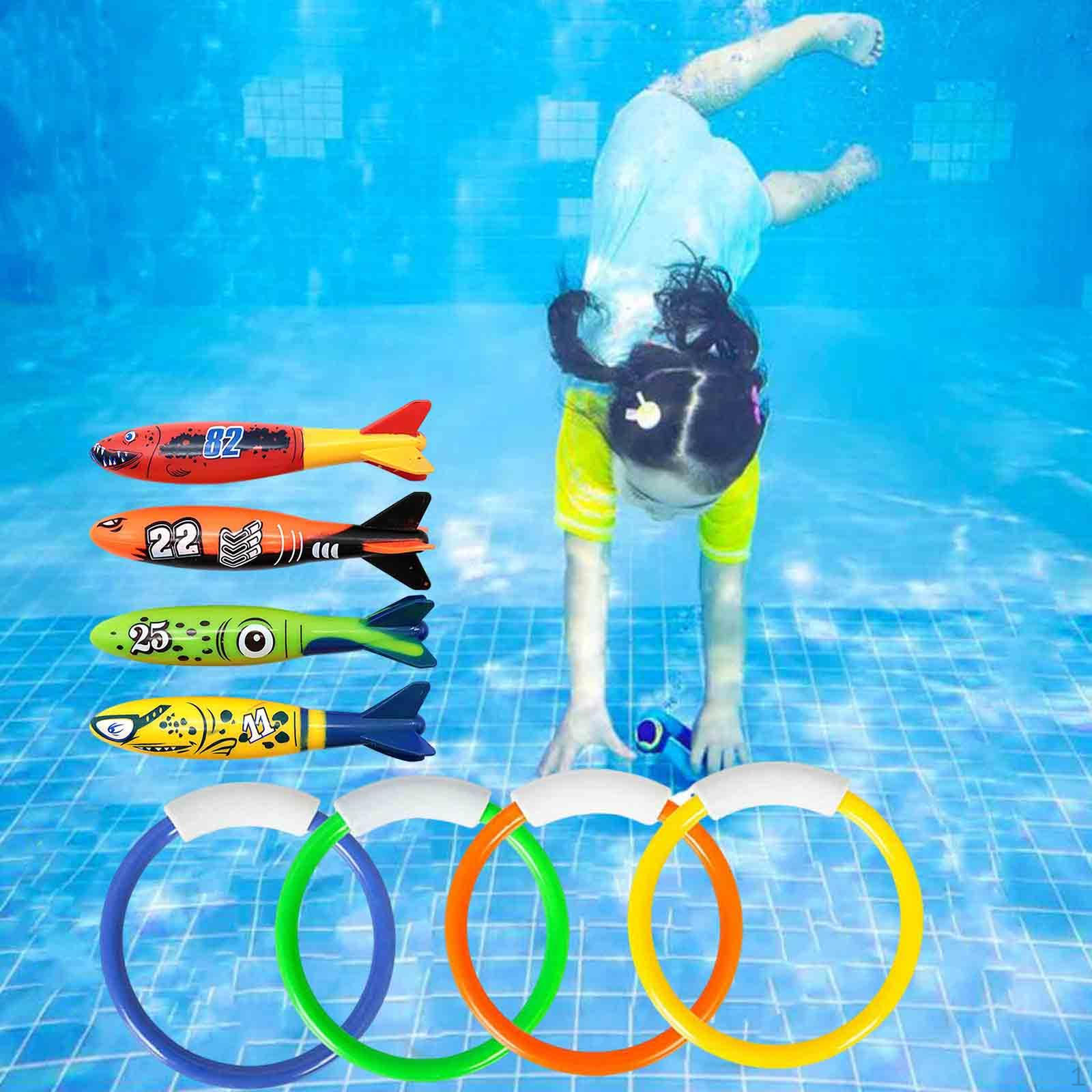 

8 шт. кольцо для дайвинга с рыбой, игрушки для бассейна, забавные аксессуары для водных видов спорта, кольца для дайвинга 12.5x3.5cm_Style B