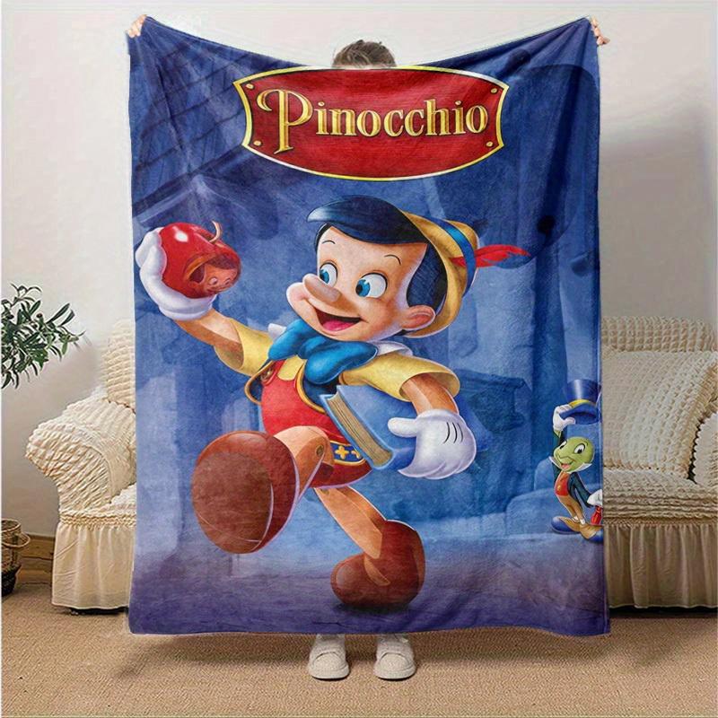 1pc, Pinocchio's Adventure Blanket - Perfect for All Seasons, Home Decor, Soft Flannel Throw Blanket - Versatile & Cozy for Bedroom, Living
