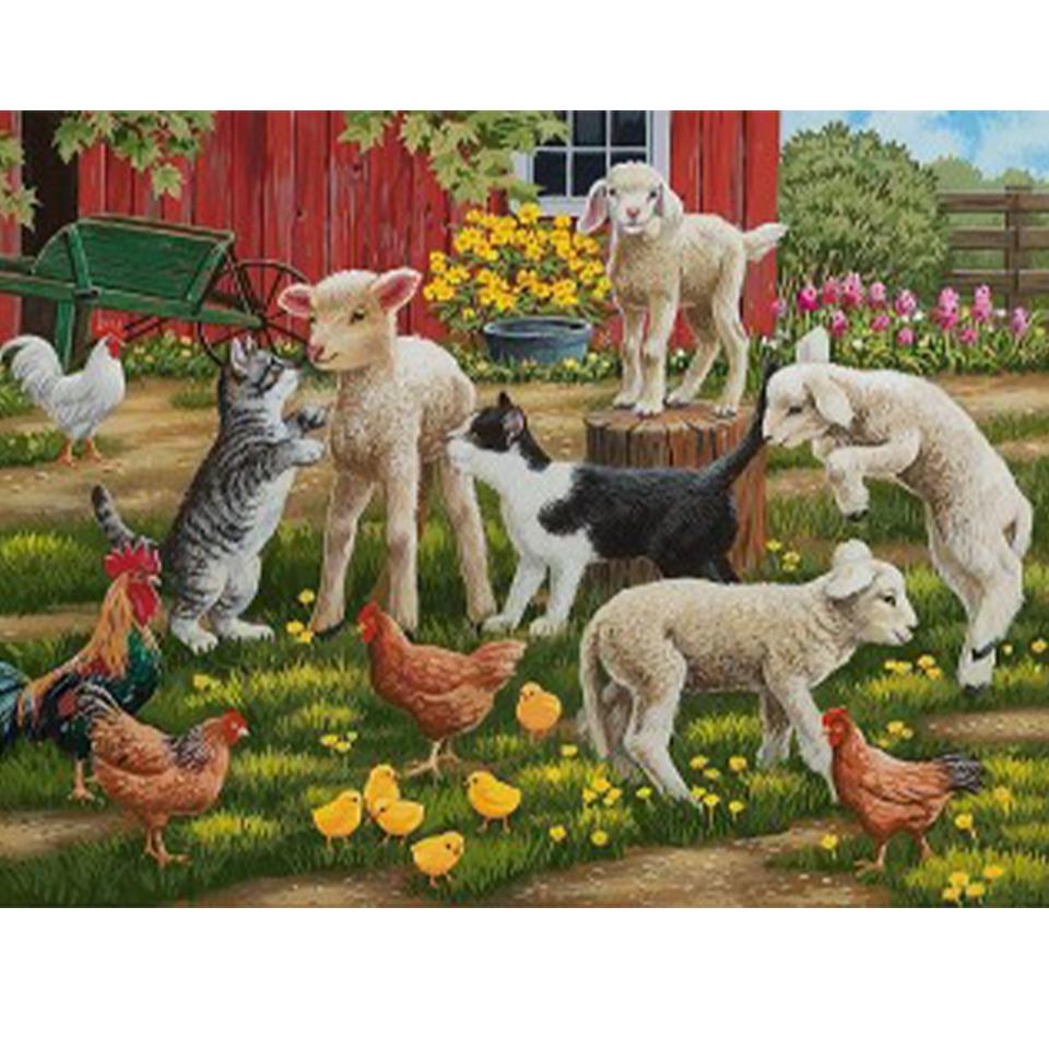 5D Diamond Painting Cat Dog Sheep Horse Diamond Mosaic Animal Full Square/Round Diamond Embroidery Picture DIY Wall Decoration