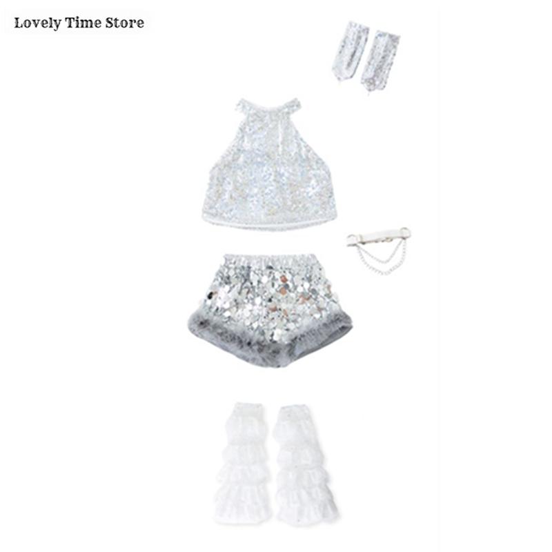 Hip Hop Girls Shiny Silver Crop Top Street Dance Sequin Shorts Kid K-pop Jazz Clothes Set Children Girl Group Streetwear Costume