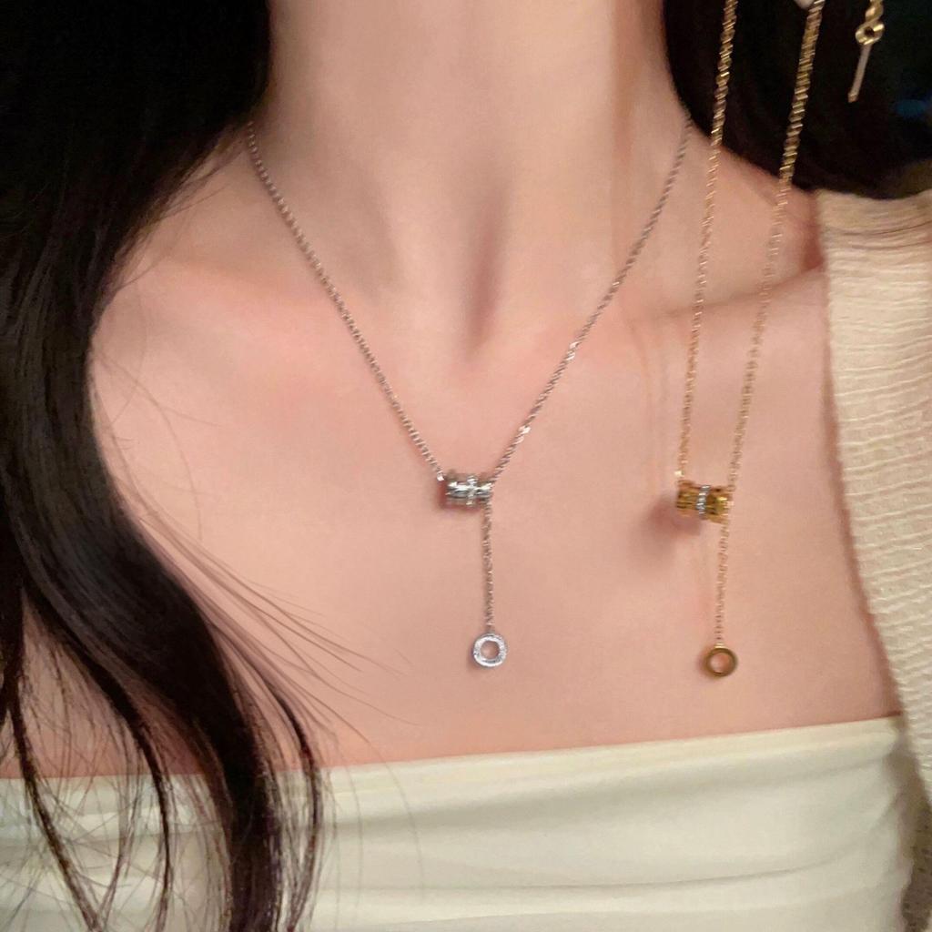 Women's Summer Luxury Titanium Steel Necklace - High-End Design Clavicle Pendant