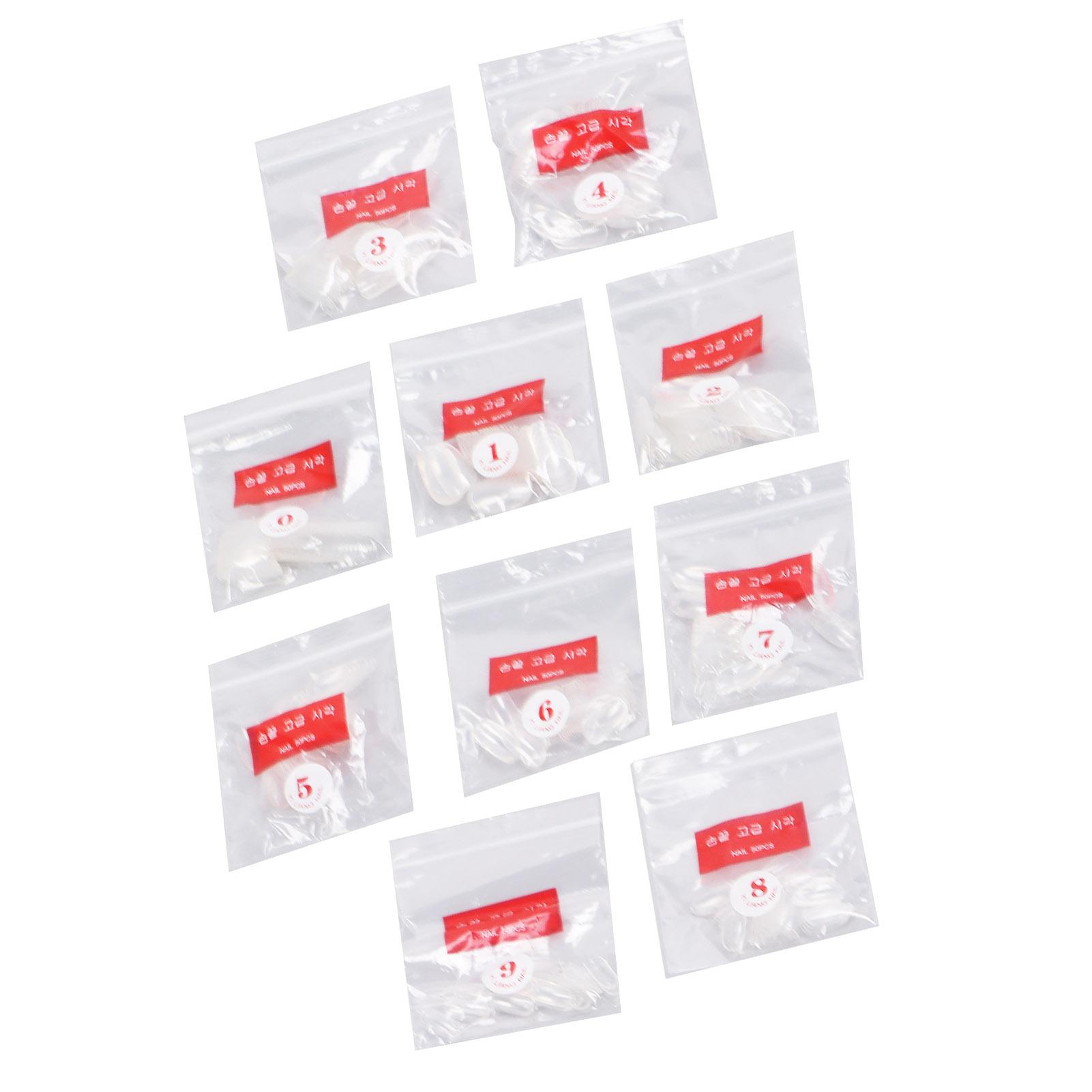 

500Pcs Short Oval Nail DIY Art Manicure Salon Full Cover False Nail for Women Clear