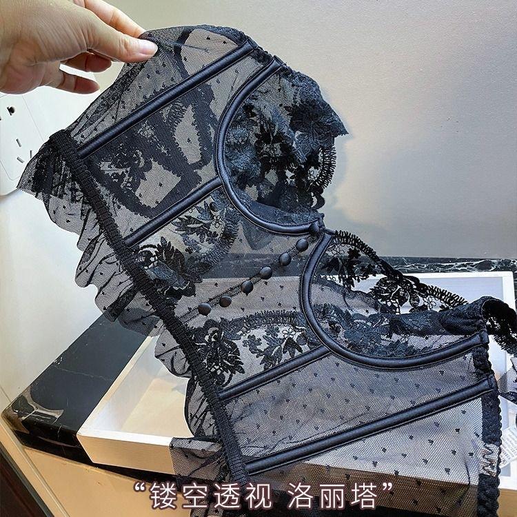 Lolita Style Is Very Fairy French Suspender Sexy Bra Beautifully Embroidered Lace with Steel Ring Outside Underwear Women