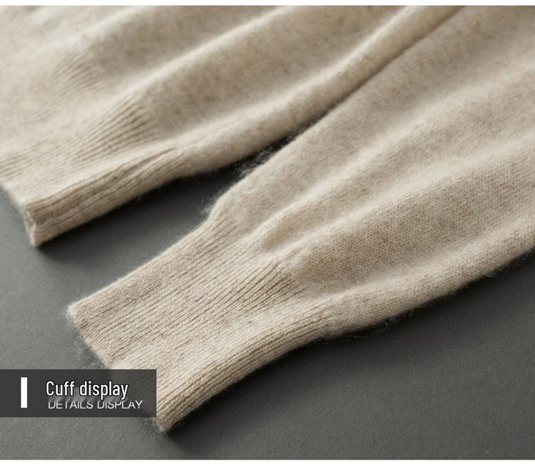Men's V-Neck Cashmere Sweater: Loose Fit, Solid Color, Business Casual Pullover for Autumn and Winter