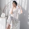 New cotton silk nightdress short-sleeved loose spring and summer loungewear casual loose dress lazy style woman