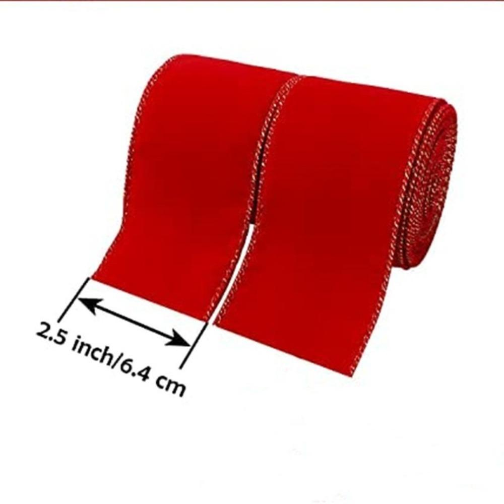 New 5 Yards Christmas Gift Bow Ribbon Lightweight DIY Red Trim Wired Ribbon Wedding Party Xmas Ornaments Fabric Swirl Ribbon