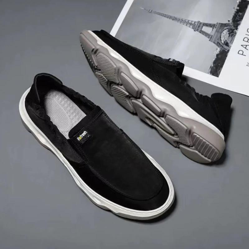 Breathable Men's Canvas Shoes, Comfortable and Casual Slip On Shoes, Lazy Shoes, Wear-resistant Beijin Cloth Shoes, Large Size