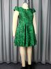 Plus Size Floral Jacquard  A Line Dresses for Women with Short Cap Sleeves Ideal for Parties Brunches and Special Day Events