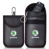 AAAJD1 Car Key Case Signal Blocker Bag RFID Shielding Pocket For Skoda Fabia 1 2 Octavia a7 RS Superb Rapid Yeti Karoq Vision Accessory