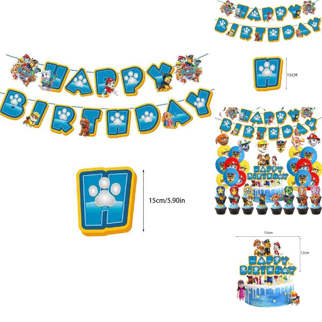Paw Patrols Partyzubehör Deluxe Geburtstagsdeko-Set mit Luftballons und Bannern für Kinder