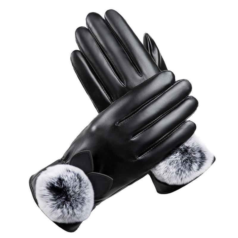 

Кожаные перчатки женские осенне-зимние флисовые утолщенные тонкие One Size