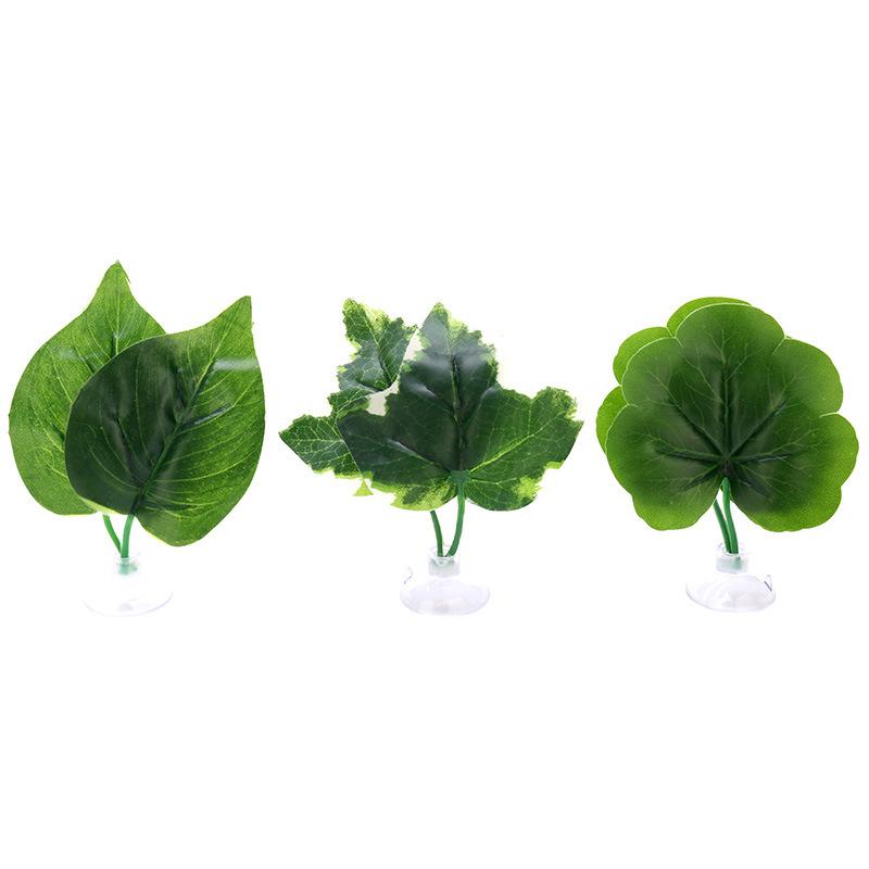 1Pcs Fish Tank Fake Plants Decoration Green Leaf Hammock For Betta Fish Stress-Reducing Aquarium Decor With Suction Cup