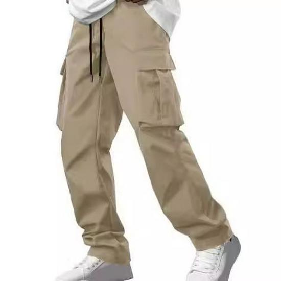 2024 Men's Summer Cargo Pants with Drawstring – Multi-Pocket, Casual Fit
