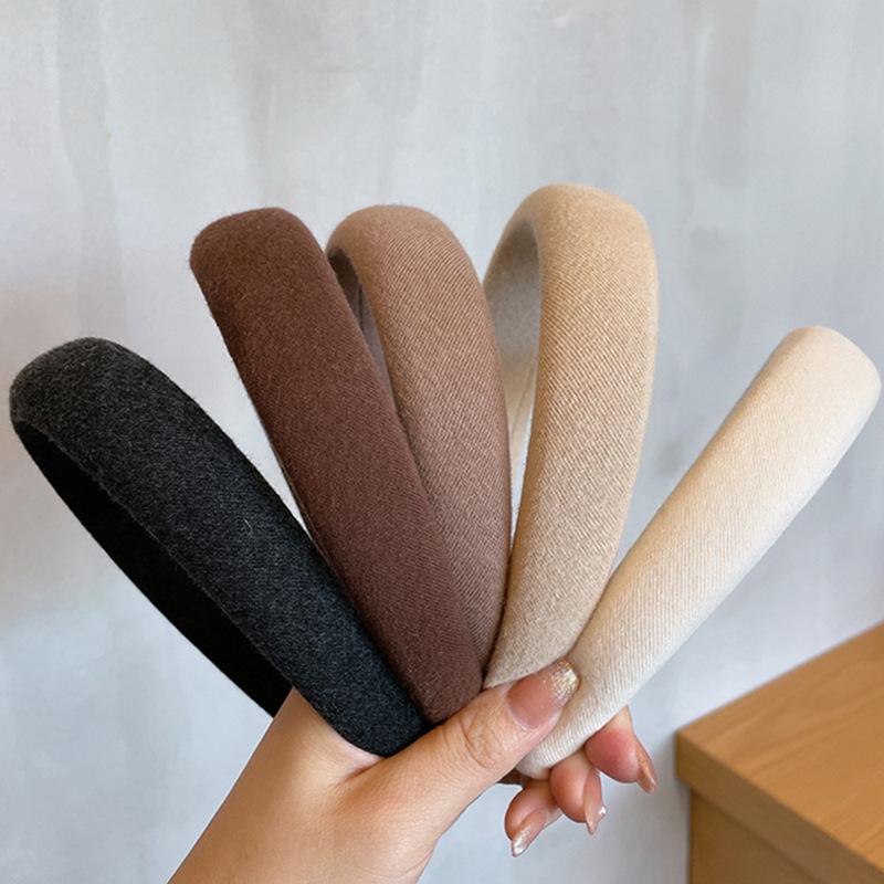 Solid Velvet Bezel Women Headband Girls Vintage knit Hair Bands Soft Hairband Headwear Hair Rubbers Elastic Hair Bands